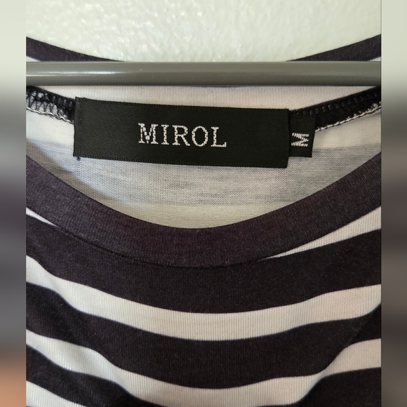 Mirol Black and White Striped Top Medium - Picture 3 of 5